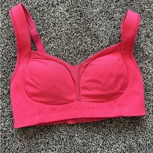 Lululemon hot pink padded sports bra with clasp back 32D.